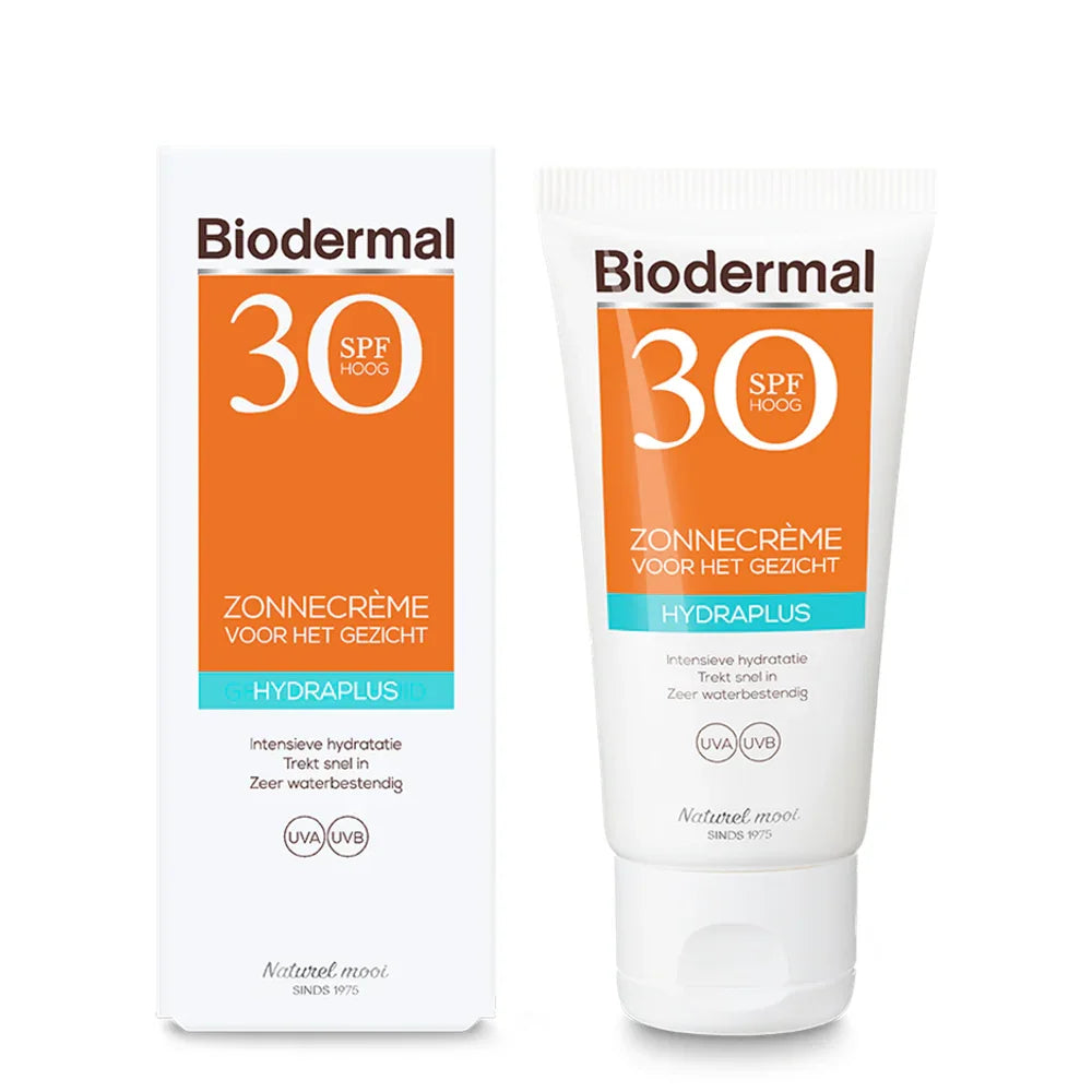 Biodermal Zonnecreme gezicht hydraplus SPF30 50 Milliliter