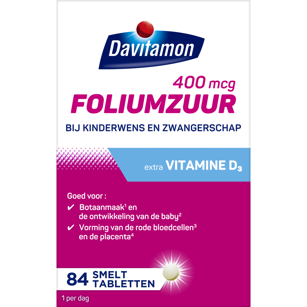 Davitamon Foliumzuur vitamine D 84.00 Tabletten