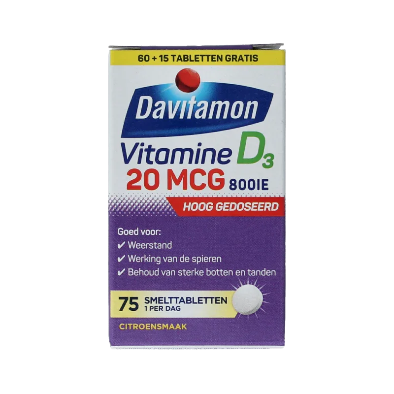Davitamon Vitamine D 20mg 75 Smelttabletten