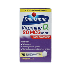 Davitamon Vitamine D 20mg 75 Smelttabletten