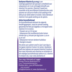 Davitamon Vitamine D3 20mcg 150.00 Smelttabletten