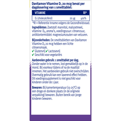 Davitamon Vitamine D3 20mcg 150.00 Smelttabletten