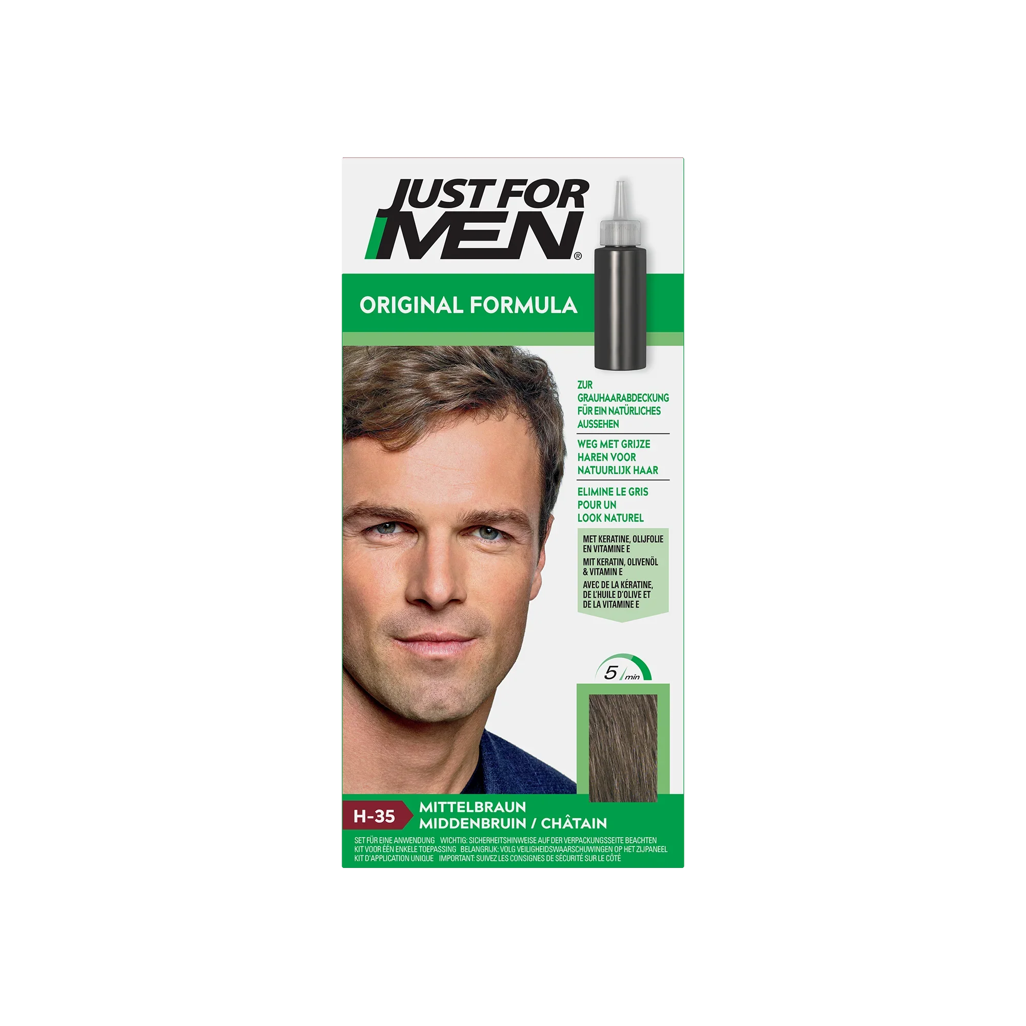 Just For Men Midden bruin H35 voorheen donker blond 2 x 30ml 1 Set