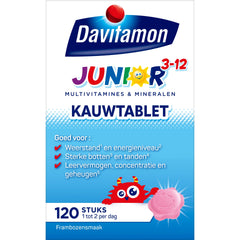 Davitamon Junior 3-12 framboos 120 Kauwtabletten