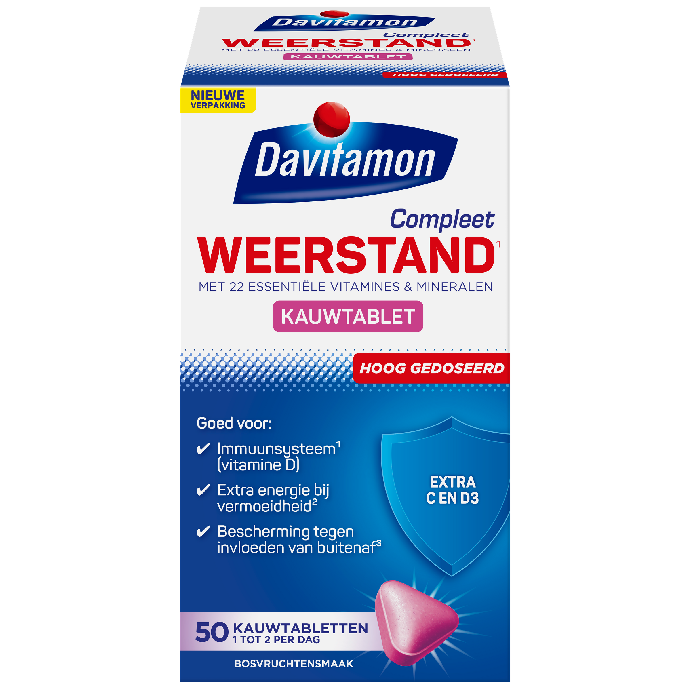 Davitamon Compleet weerstand hoog gedoseerd 50 Kauwtabletten