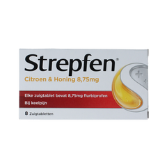 Strepfen Citroen & honing 8 Zuigtabletten