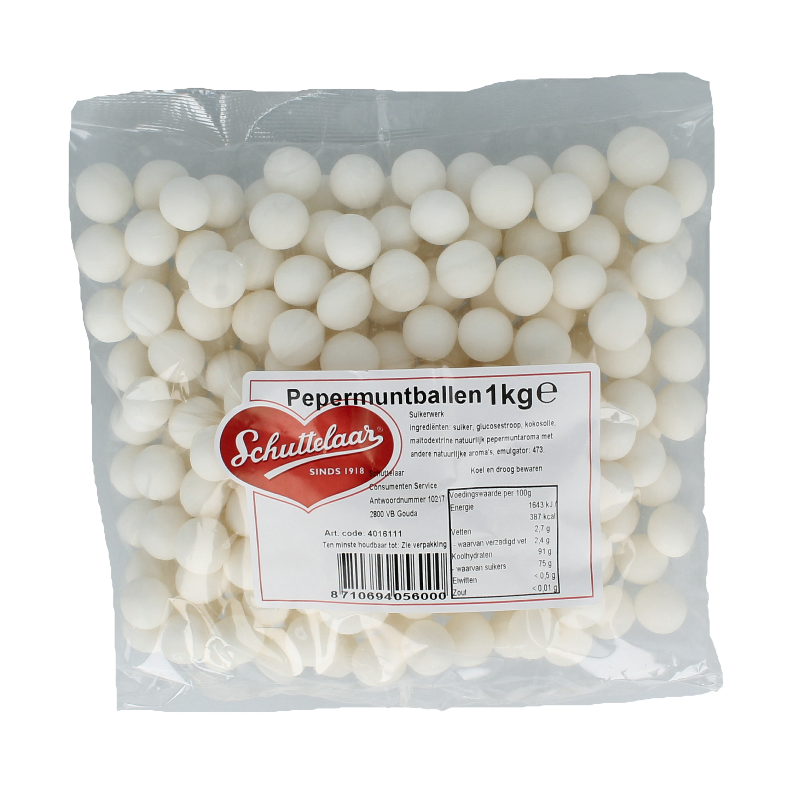 Schuttelaar Pepermuntballen 1.00 Kilogram