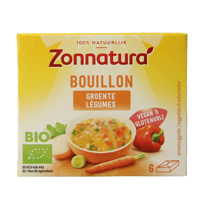 Zonnatura Groentebouillon tablet 11 gram bio 6 Stuks