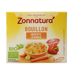 Zonnatura Groentebouillon tablet 11 gram bio 6 Stuks
