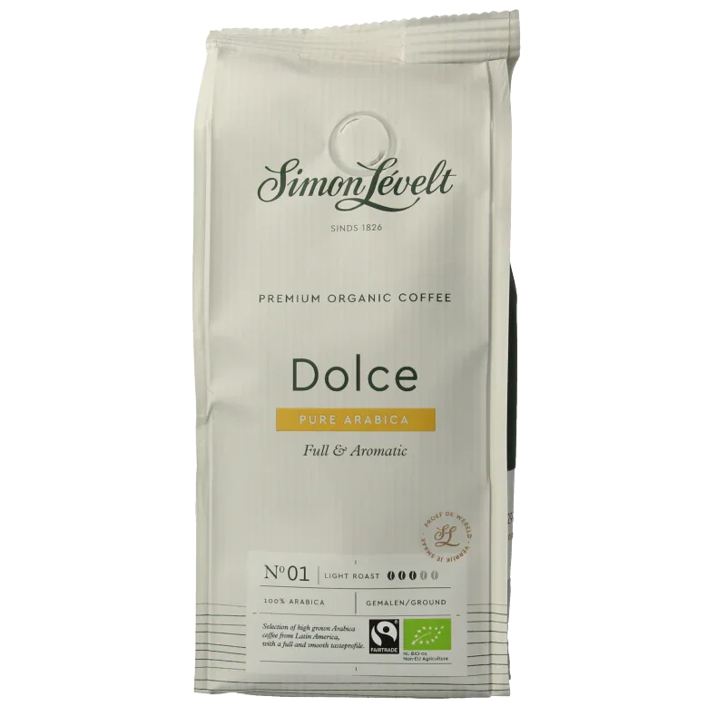 Simon Levelt Cafe organico dolce snelfilter bio 250 Gram