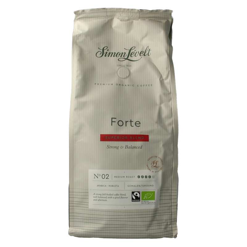Simon Levelt Forte superior blend gemalen koffie bio 1.00 Kilogram