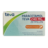 Teva Paracetamol 240 mg 10 Zetpillen