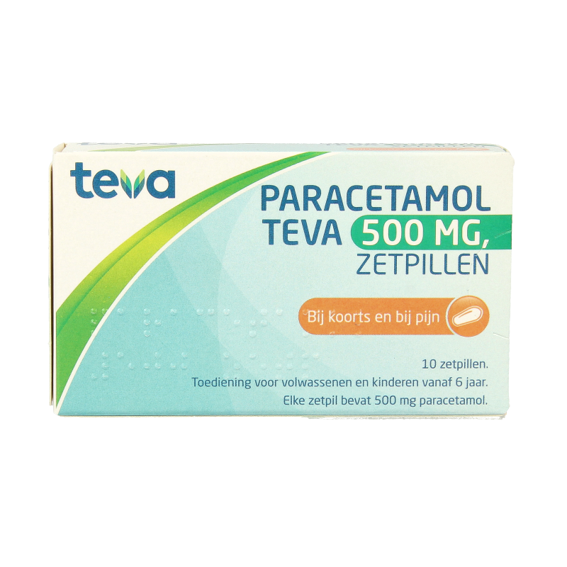 Teva Paracetamol 500mg 10 Zetpillen