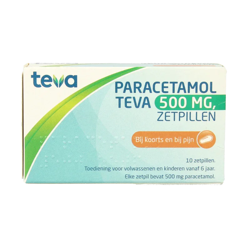 Teva Paracetamol 500mg 10 Zetpillen