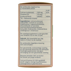 Teva Calcium / vitamine D 500mg / 800IE 90 Kauwtabletten