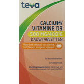 Teva Calcium / vitamine D 500mg / 400IE 90.00 Kauwtabletten