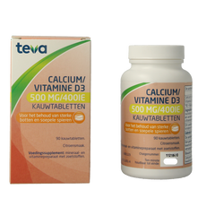 Teva Calcium / vitamine D 500mg / 400IE 90 Kauwtabletten