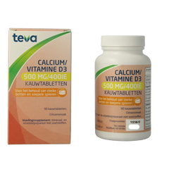 Teva Calcium / vitamine D 500mg / 400IE 90 Kauwtabletten