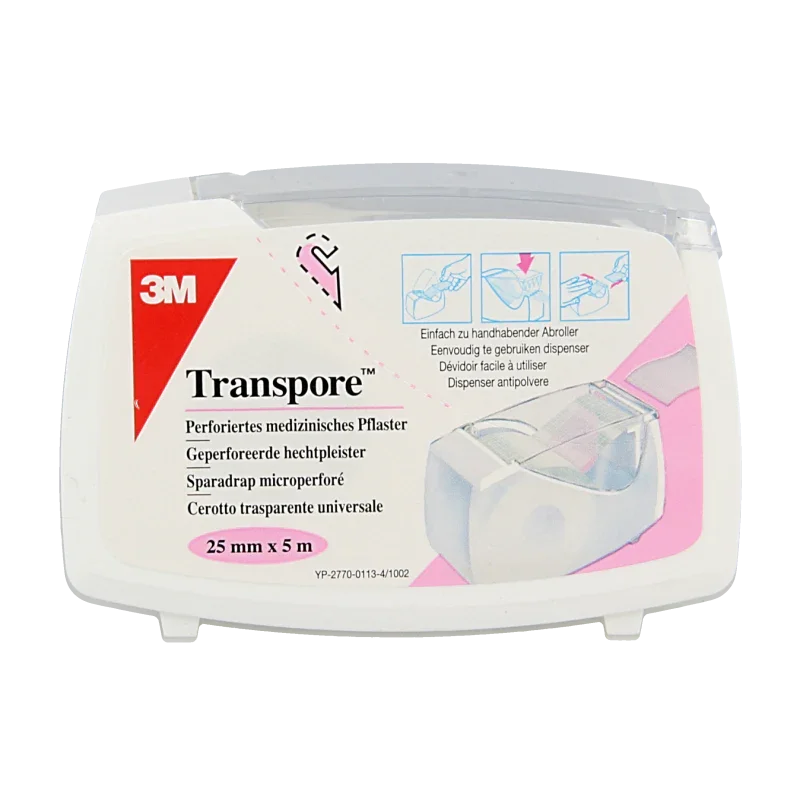 3M Transpore hechtpleister 5m x 25mm 1 Stuks