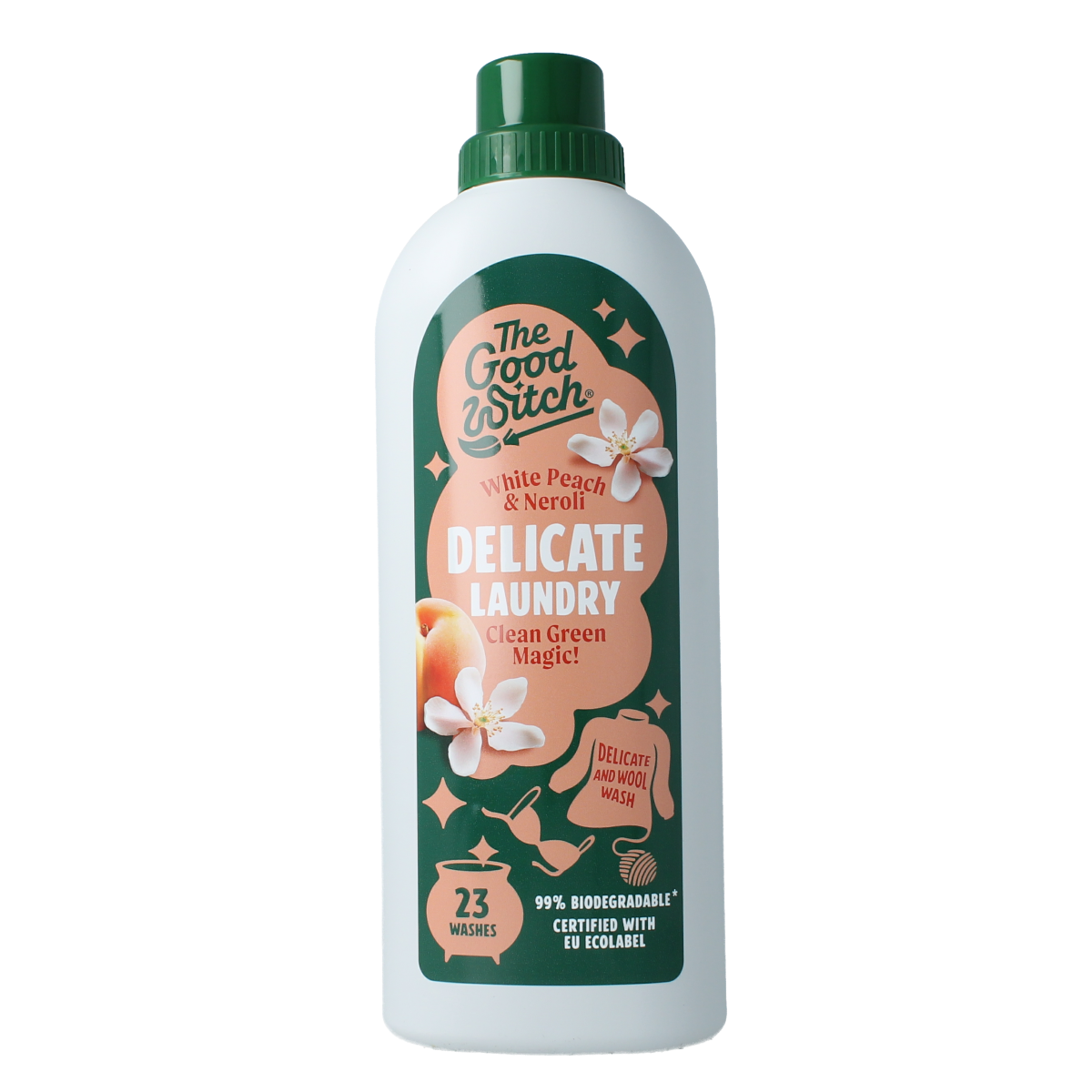 The Good Witch Wasmiddel wol/fijn witte perzik 1.00 Liter