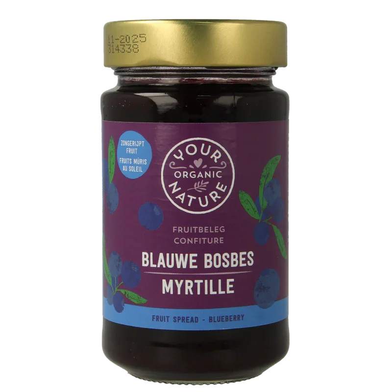 Your Organic Nature Fruit beleg blauwe bosbes bio 250 Gram