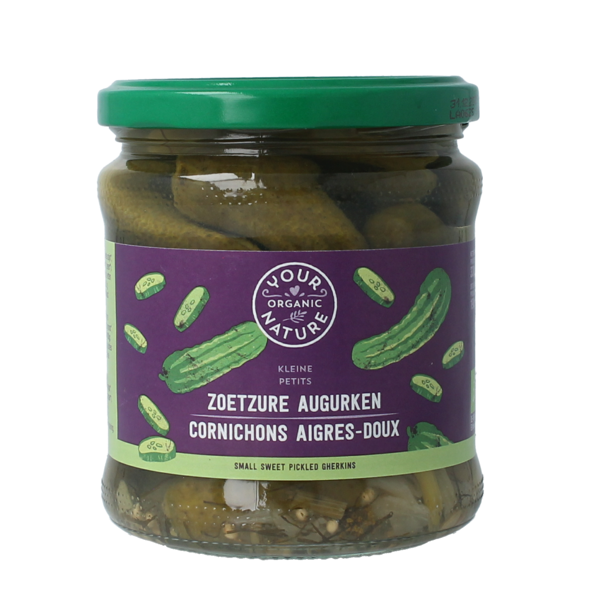 Your Organic Nature Augurken zoetzuur 330.00 Gram