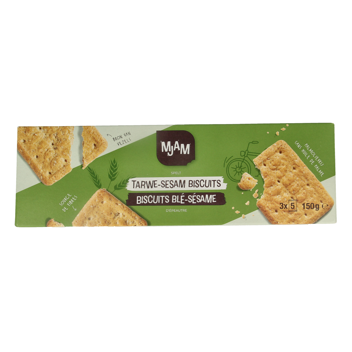 Mjam Biscuits tarwe sesam bio 150.00 Gram