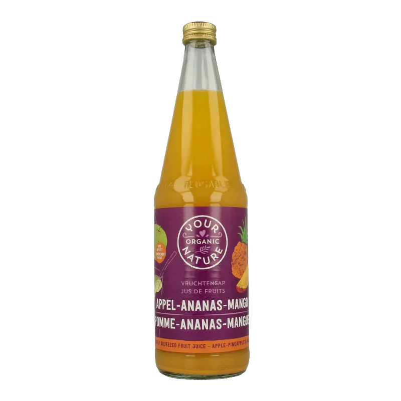 Your Organic Nature Vruchtensap appel ananas mango bio 700 Milliliter