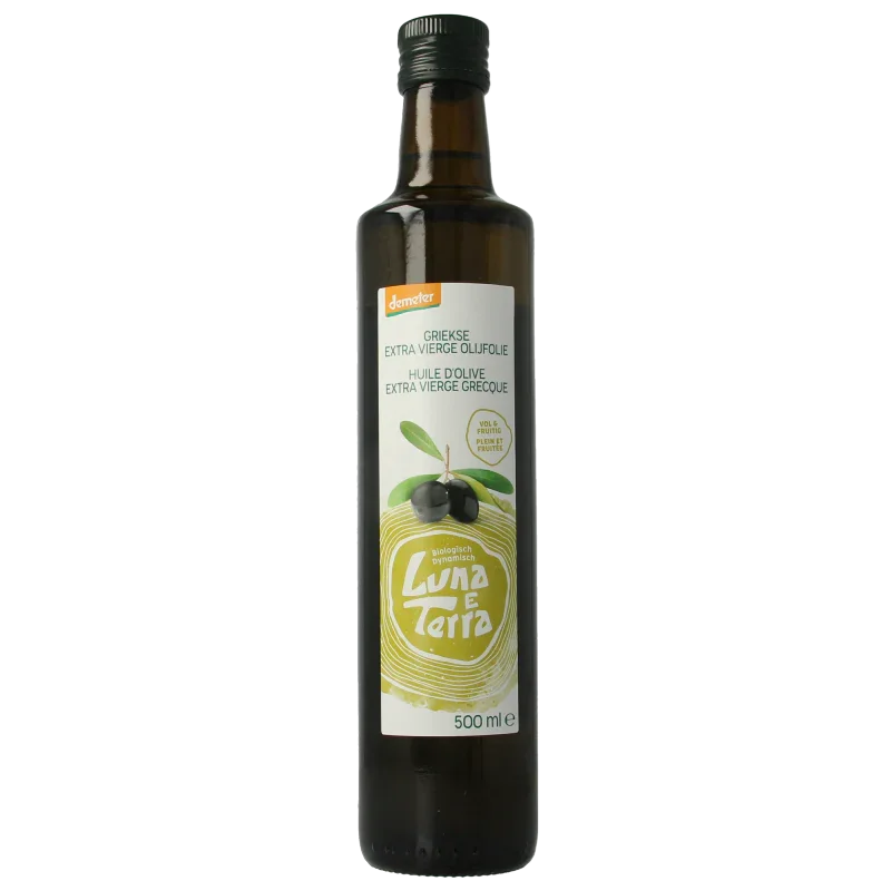 Luna E Terra Olijfolie Grieks extra vierge demeter bio 500 Milliliter