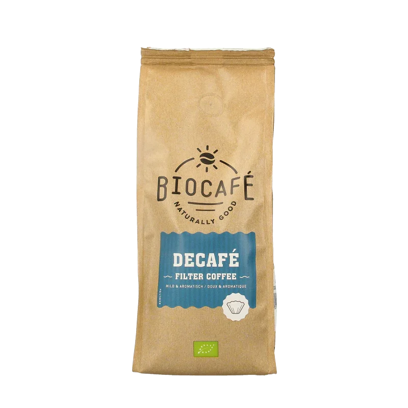 Biocafe Filterkoffie cafeinevrij/decaf bio 250 Gram