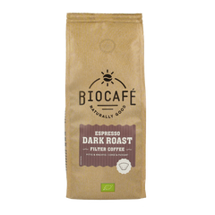 Biocafe Filterkoffie espresso dark roast bio 250 Gram