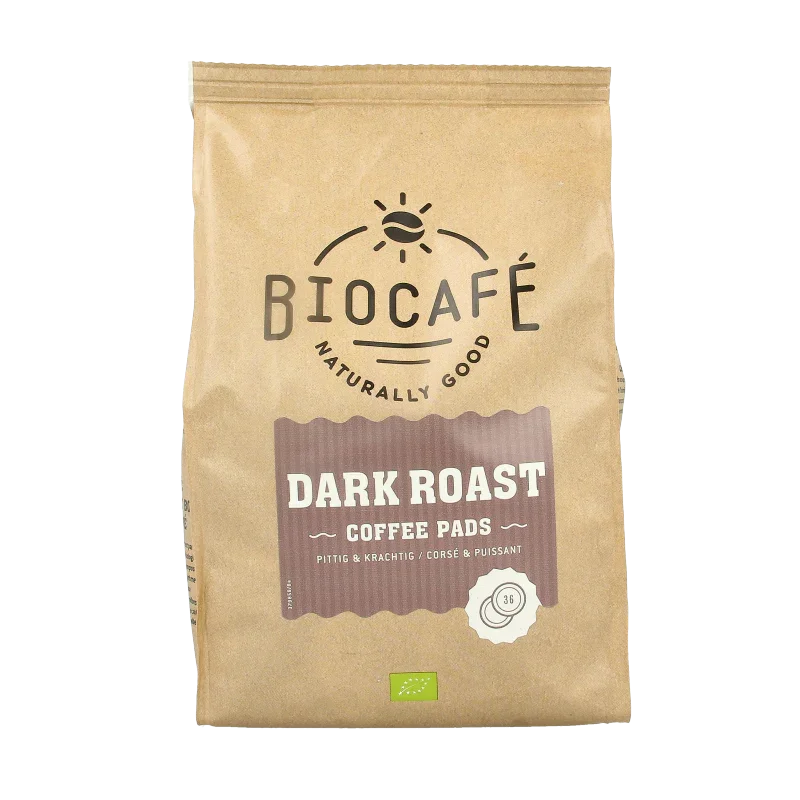 Biocafe Coffee pads dark roast bio 36 Stuks
