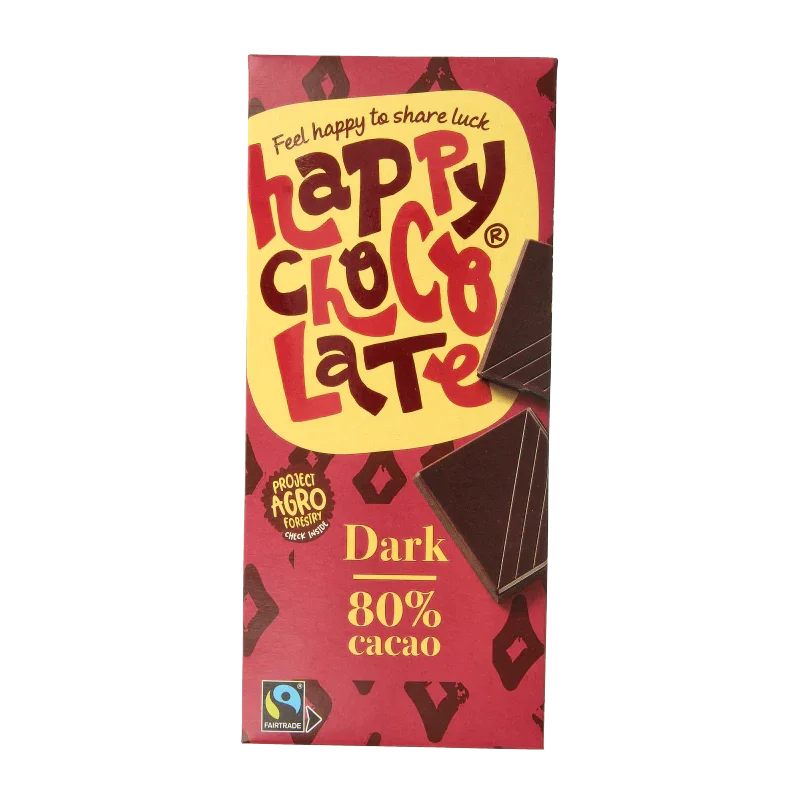 Happy Chocolate Puur 80% bio 85 Gram