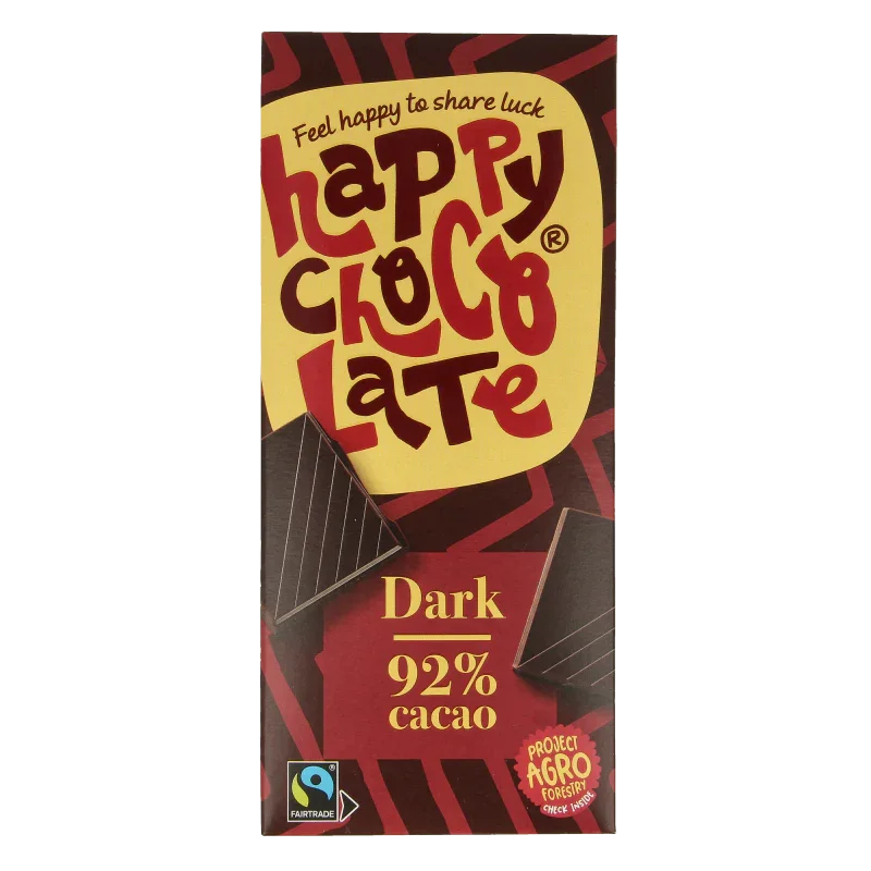 Happy Chocolate Puur 92% bio 85 Gram