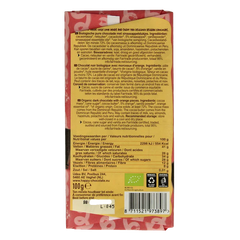 Happy Chocolate Puur sinaasappel bio 100.00 Gram