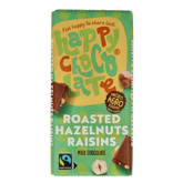Happy Chocolate Melk geroosterde hazelnoot rozijn bio 100 Gram