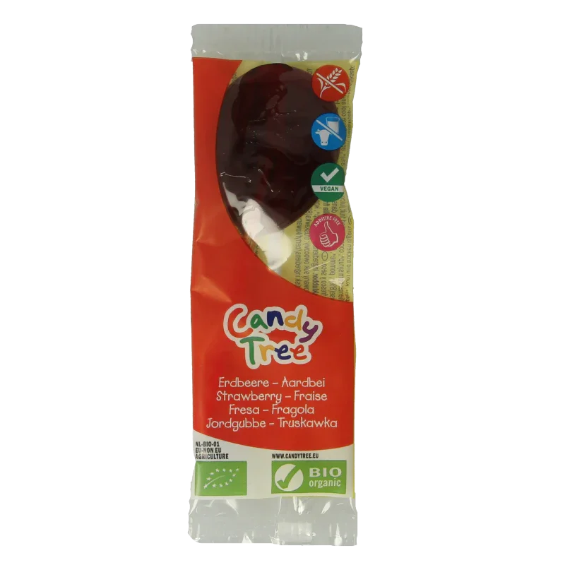 Candy Tree Aardbei lollie bio 1 Stuks