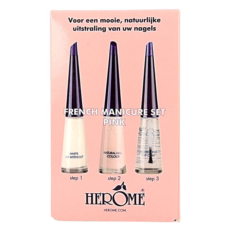 Herome French manicure set pink 3 x 10ml 1 Set