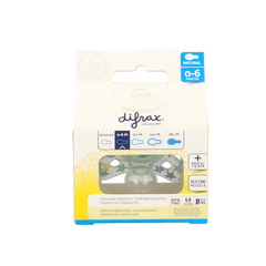 Difrax Fopspeen natural 0-6 maanden assorti 1.00 Stuks