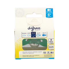 Difrax Fopspeen natural 6+ maanden met ring 1.00 Stuks