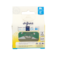 Difrax Fopspeen natural 6+ maanden met ring 1.00 Stuks