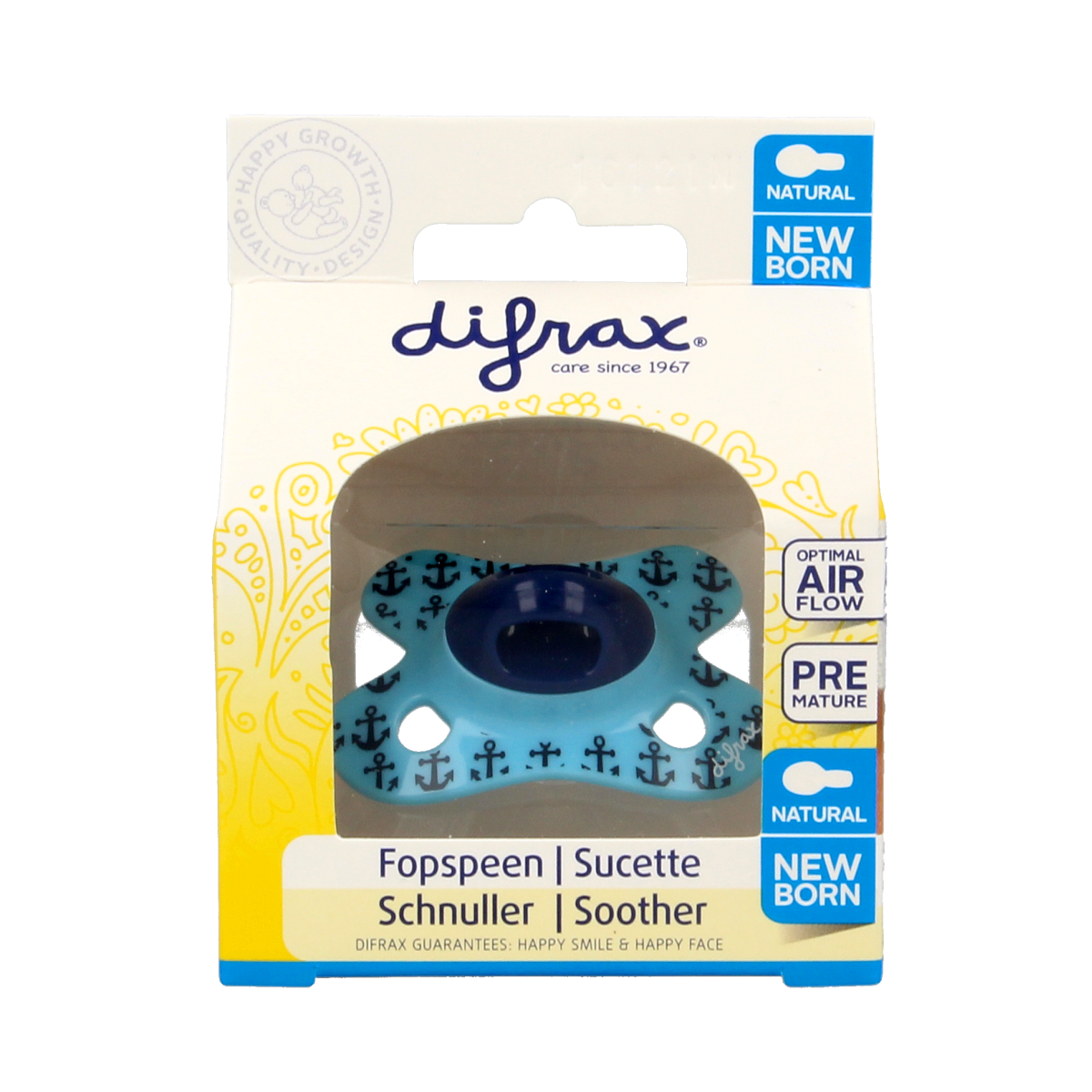 Difrax Fopspeen natural newborn 1.00 Stuks