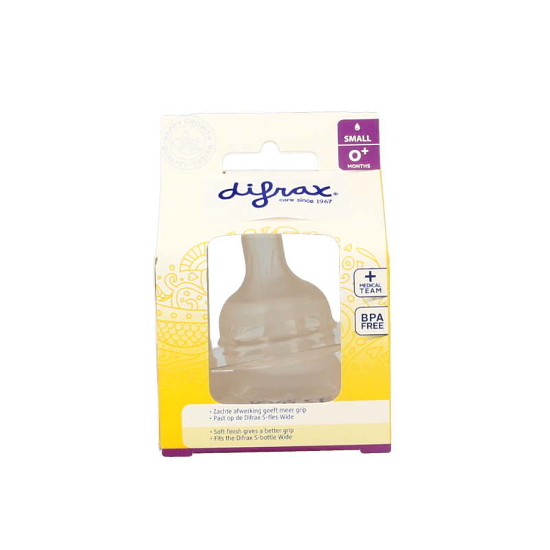 Difrax Flesspeen soft breed small 2 Stuks