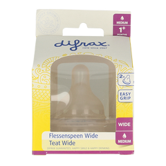 Difrax Flesspeen soft breed medium 2 Stuks