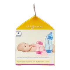 Difrax Flesspeen soft breed medium 2 Stuks