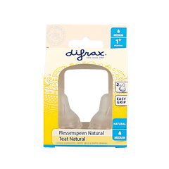 Difrax Flesspeen medium natural 2 Stuks