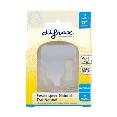 Difrax Flesspeen small 0+ natural 2 Stuks