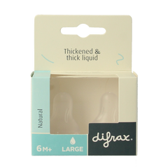 Difrax Flesspeen large natural 6+ maanden 2 Stuks