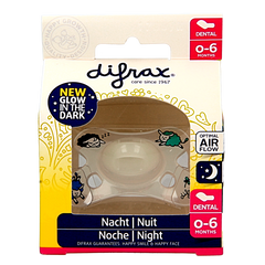 Difrax Fopspeen dental 0-6 maanden glow in the dark 1 Stuks