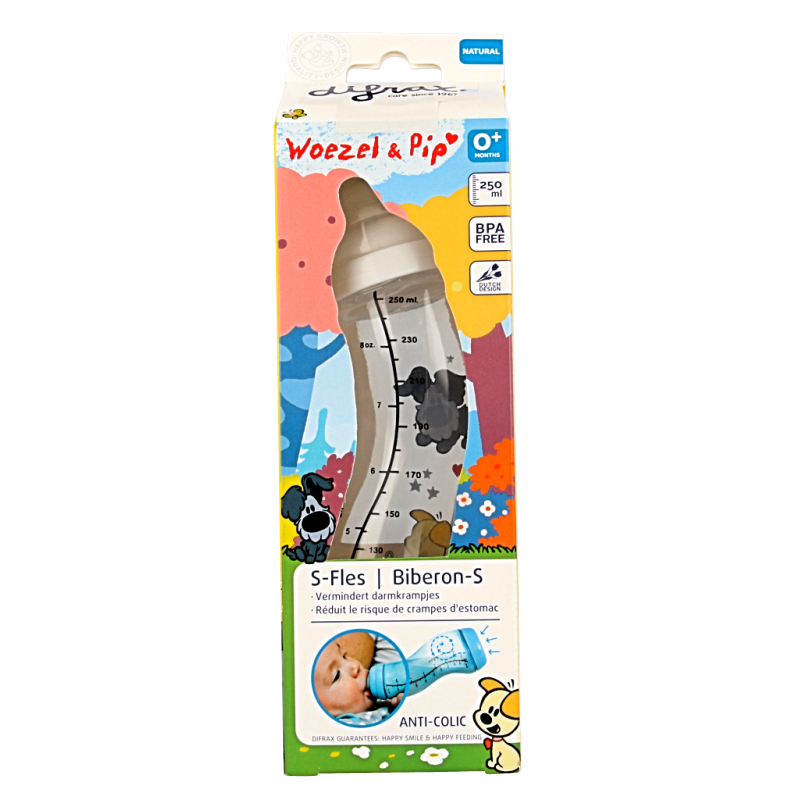 Difrax S-fles 250ml Woezel & Pip 1 Stuks